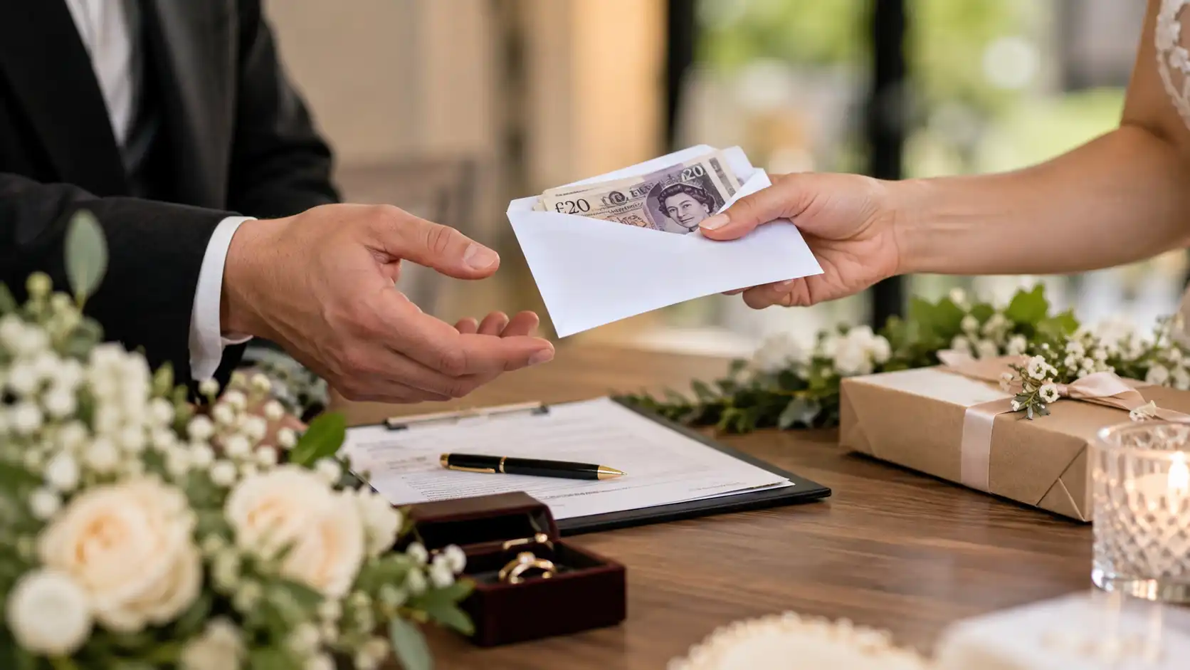 paying wedding suppliers in cash